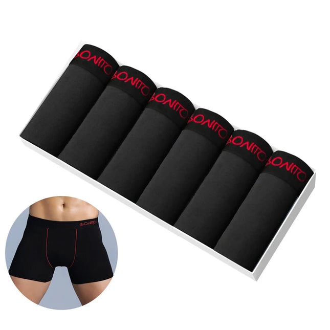 6 Pack Men's Cotton Boxer Briefs – Comfortable Men's Underwear, Breathable Boxers for Men