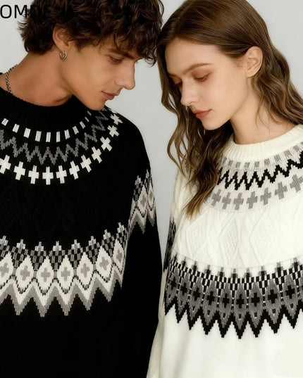 ZAZOMDE Striped Knit Pullover Sweater for Women and Men