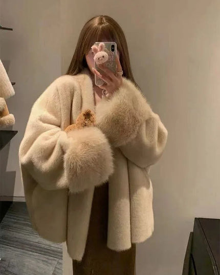 Faux Mink Fur Coat for Women - Loose, Fluffy, and Luxurious