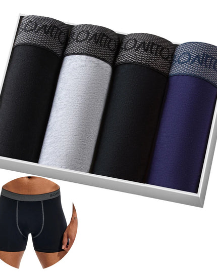 Men's Cotton Boxer Shorts - 4-Pack Comfortable Underwear for All-Day Wear