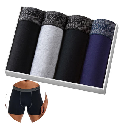 Men's Cotton Boxer Shorts - 4-Pack Comfortable Underwear for All-Day Wear