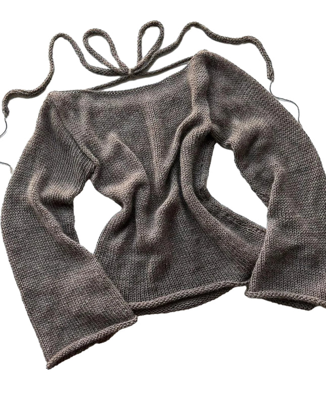 Long Sleeve Boat Neck Knit Sweater - Various Colors