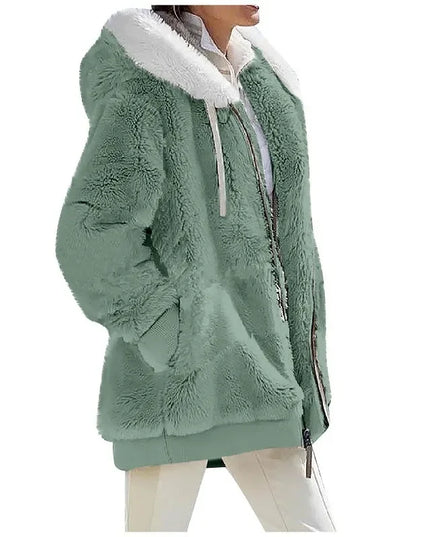 Womens  Fleece Lined Hooded Jacket - Various Colors