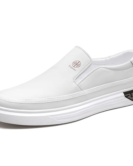 Men’s Leather Slip-On Loafers — Comfortable Flat Shoes
