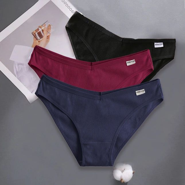 3-Piece Set  Women's Cotton Underwear- Various Colors