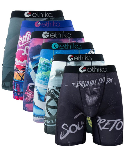 ETHIKA Men's 6-Pack Breathable Boxer Briefs