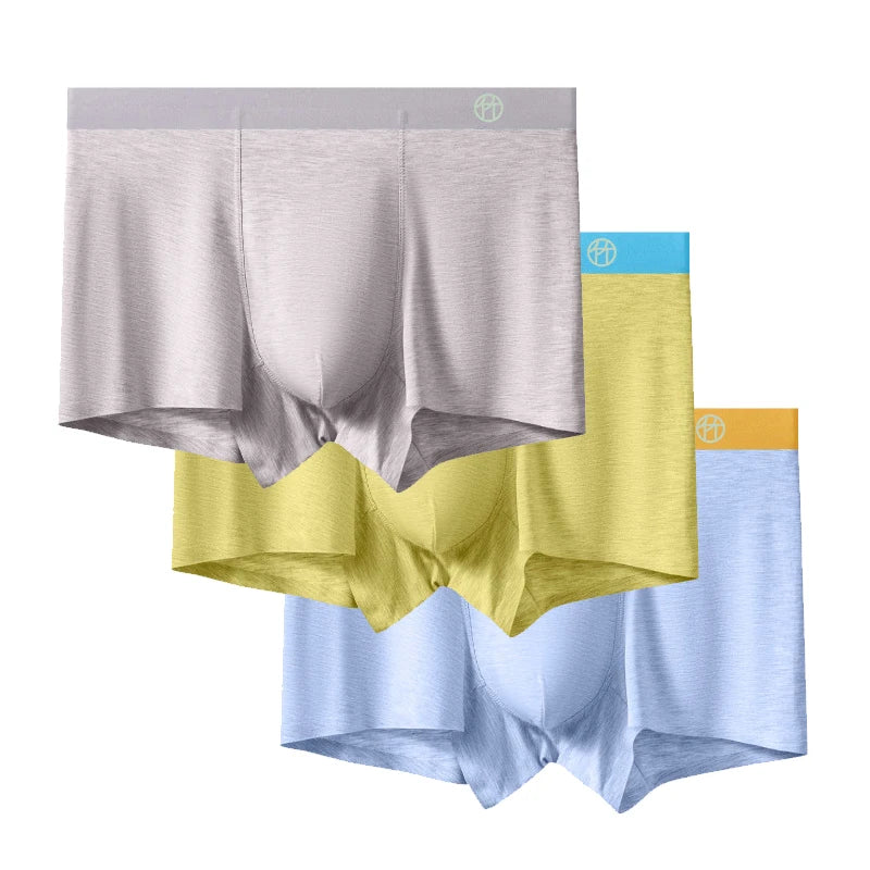 3-Pack Bamboo Fiber Men's Breathable Boxer Briefs – Comfortable, Eco-Friendly Men’s Underwear Set