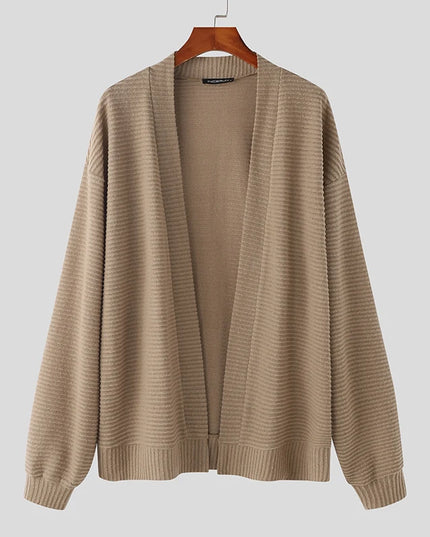 Incerun Men’s Knitted Loose Fit Long Sleeve Cardigan