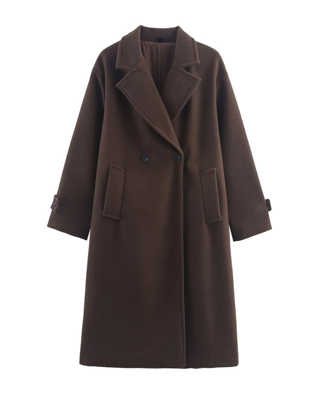 Duoperi Women's Woolen Coat - Warm & Stylish Winter Outerwear for Women