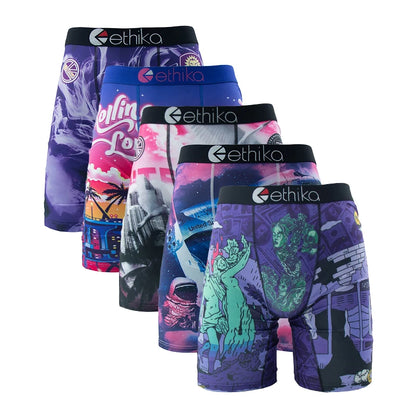 ETHIKA 5-Pack Men's Breathable Mesh Underwear Boxers Shorts