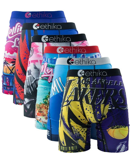 ETHIKA Men's 6-Pack Breathable Boxer Briefs