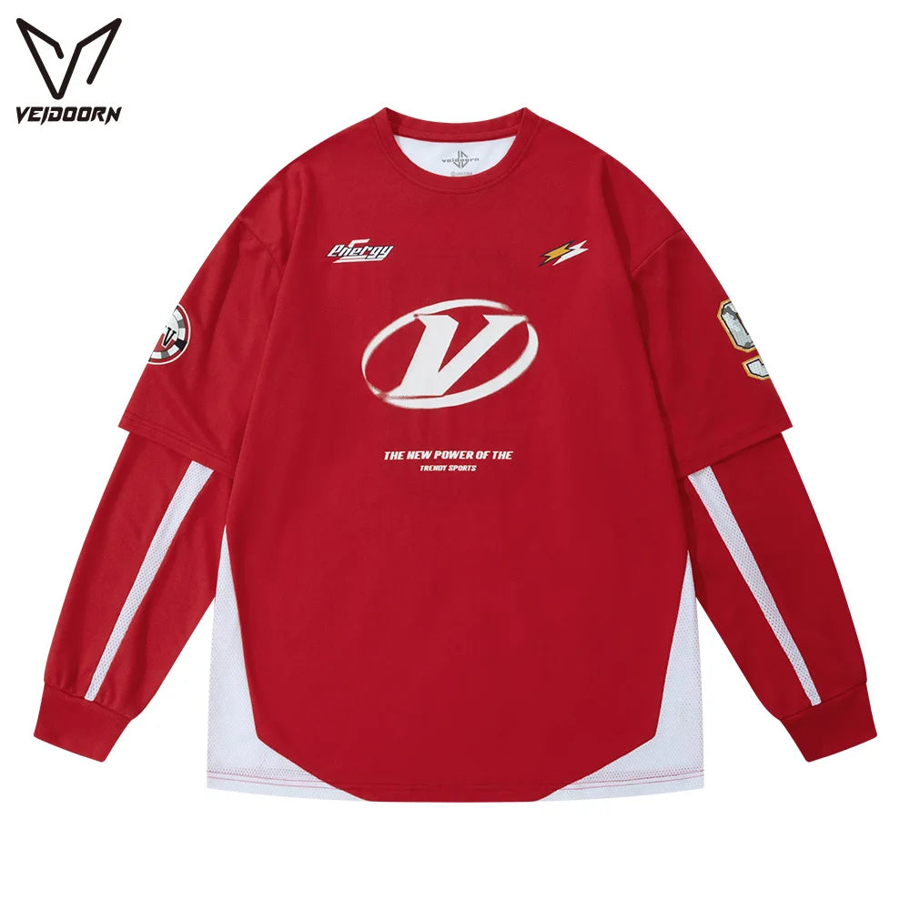 Veidoorn Men's Long Sleeve Athletic Workout Sweater – Comfortable Activewear for Men