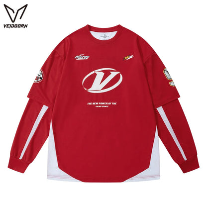 Veidoorn Men's Long Sleeve Athletic Workout Sweater – Comfortable Activewear for Men