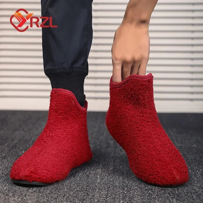 Men's Cotton High Top Shoes - Warm, Lightweight Slip-On Sneakers for Men