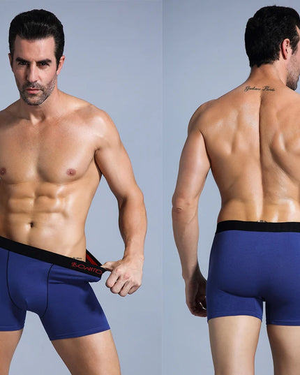 6 Pack Men's Cotton Boxer Briefs – Comfortable Men's Underwear, Breathable Boxers for Men