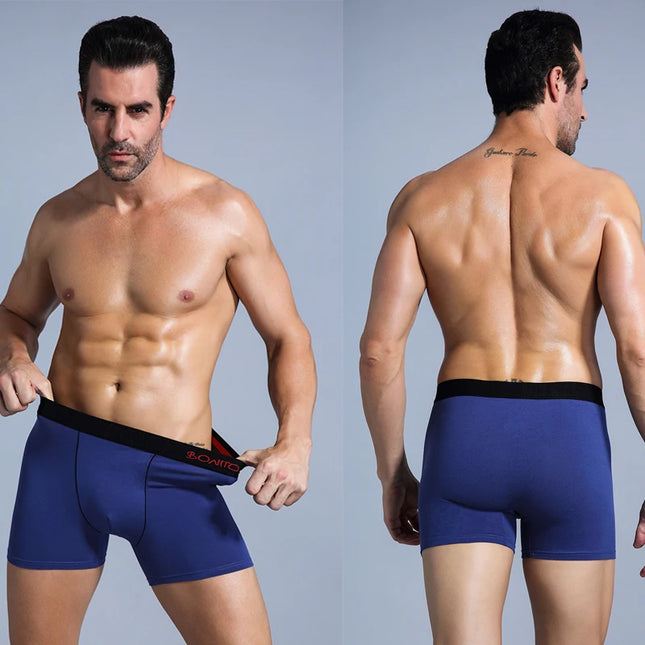 6 Pack Men's Cotton Boxer Briefs – Comfortable Men's Underwear, Breathable Boxers for Men