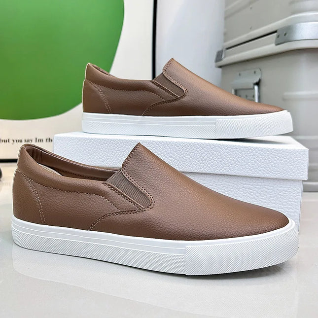 Men's Faux Leather Slip-On Sneakers