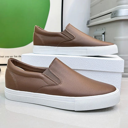 Men's Faux Leather Slip-On Sneakers