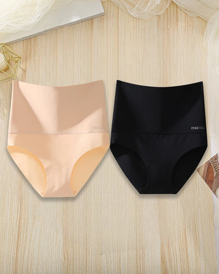 2-Pack High Waist Women's Slimming Breathable Briefs Underwear Set