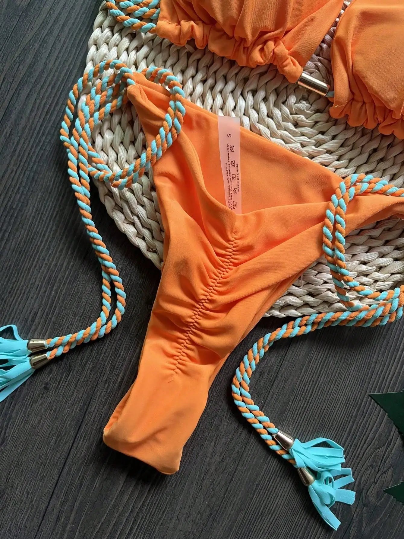 Women's Braided Rope Bikini Set – Two-Piece Triangle Swimwear