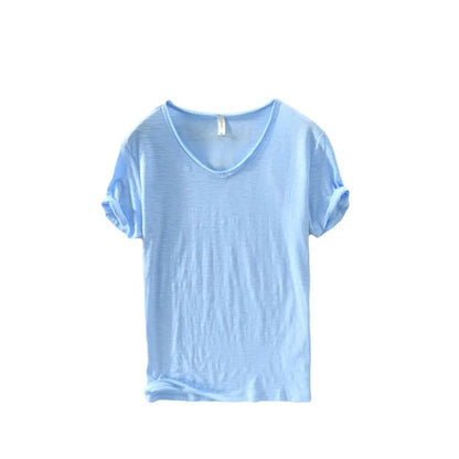 Men's Slim Fit V-Neck T-Shirt - 100% Cotton, Comfortable and Stylish