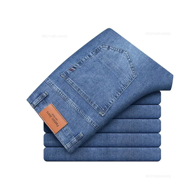 Men's Straight Fit Stretch Cotton Denim Jeans