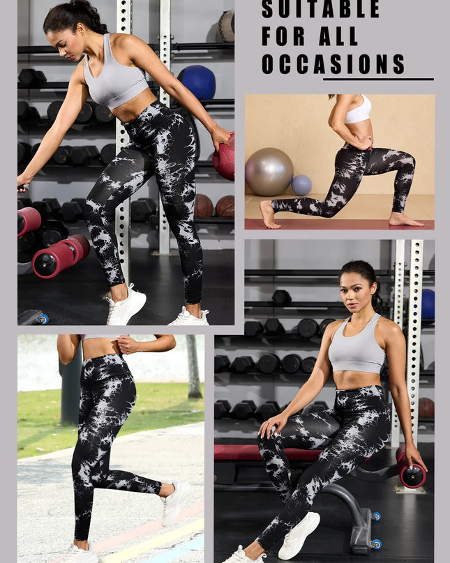 Seamless High-Waisted Tie-Dye Yoga Leggings – High Elasticity