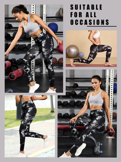 Seamless High-Waisted Tie-Dye Yoga Leggings – High Elasticity