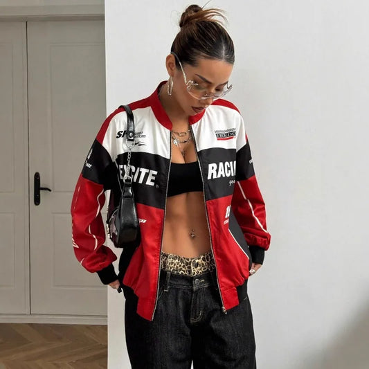 Women's Racer Jacket - Stylish & Lightweight Women's Bomber Jacket
