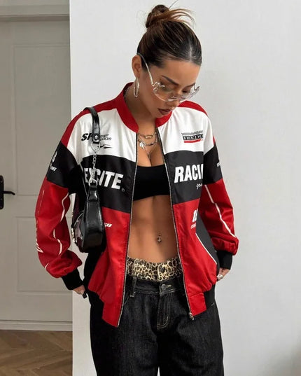 Women's Racer Jacket - Stylish & Lightweight Women's Bomber Jacket