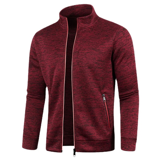 Men's Long Sleeve Zipper Knit Sweater Jacke