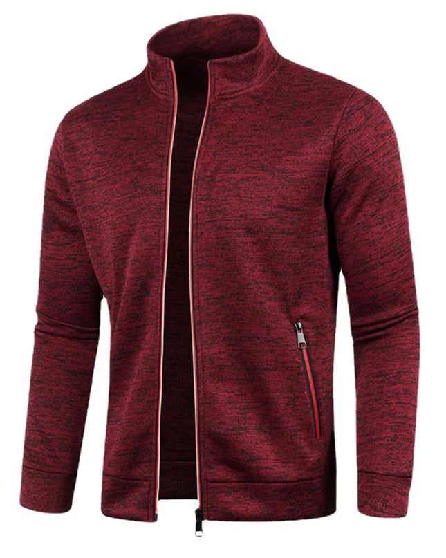Men's Long Sleeve Zipper Knit Sweater Jacket - Various Colors