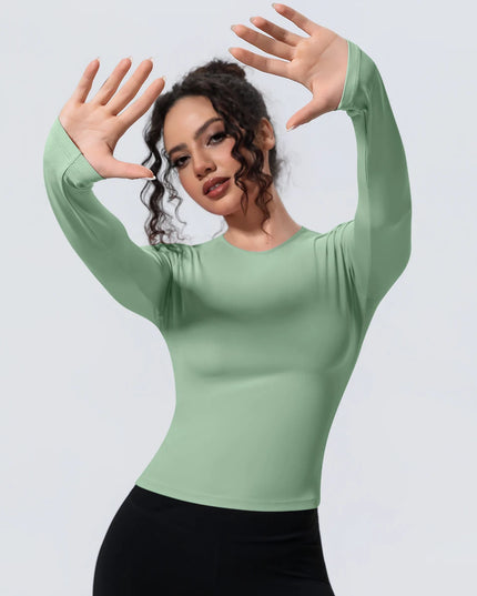 Women’s Long-Sleeve Slim-Fit Breathable Sports Top