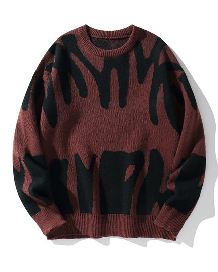 Men's Knitted Jacquard Pattern Pullover Sweater - Stylish & Comfortable Knitwear