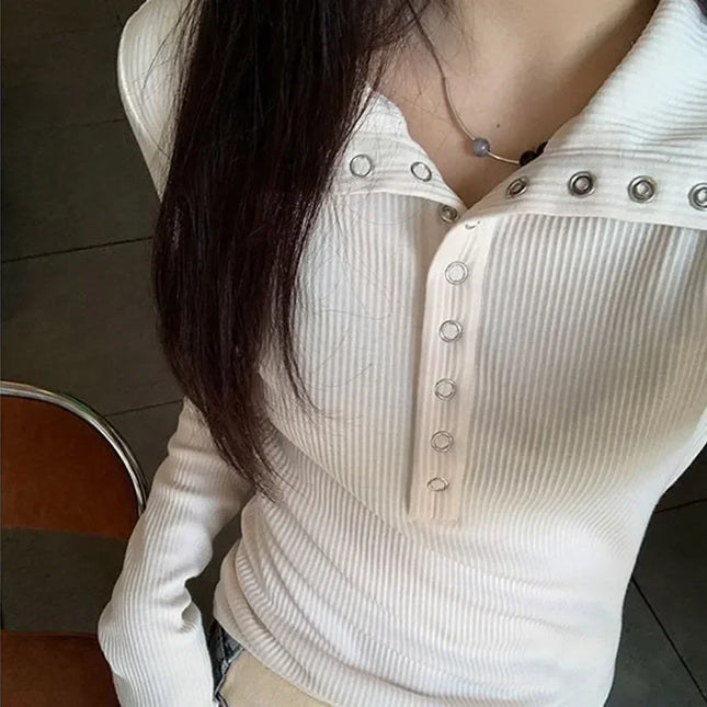 Women's Slim Fit Button-Up Long Sleeve Knit Sweater