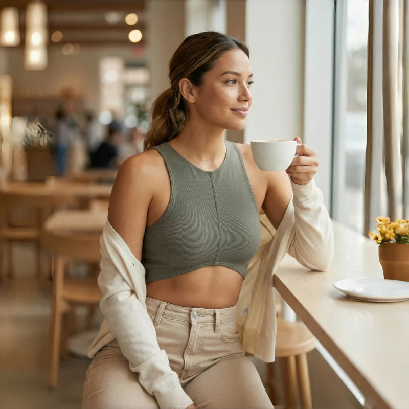 Mermaid Curve High-Neck Sports Bra