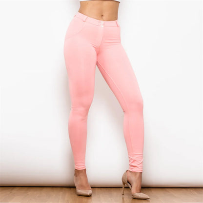 Women's Slim Fit Stretch Skinny Pants - High-Waisted Pencil Trousers with Push-Up Design