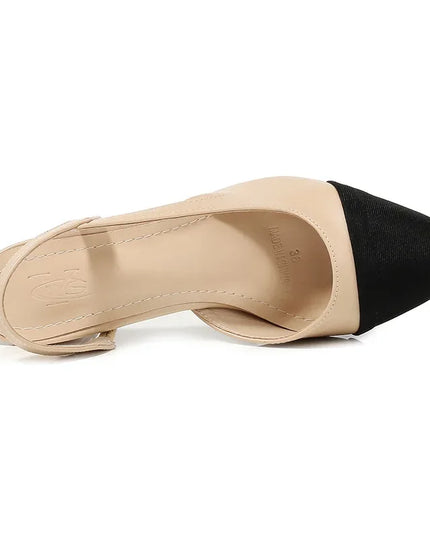 Women's Pointed Toe Sandals with Low Square Heels