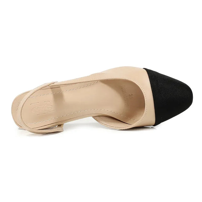 Women's Pointed Toe Sandals with Low Square Heels