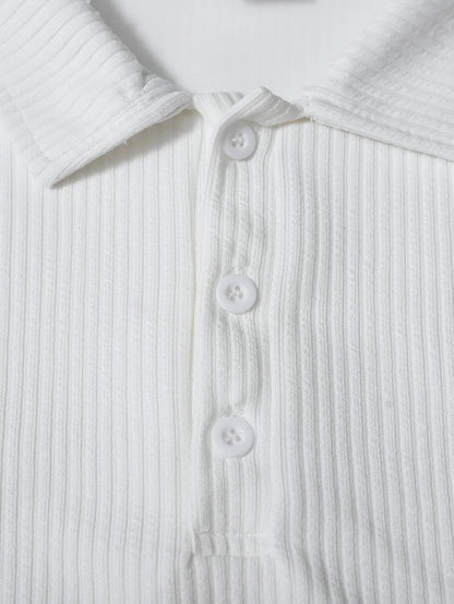 Men's Retro Striped Polo Sweater