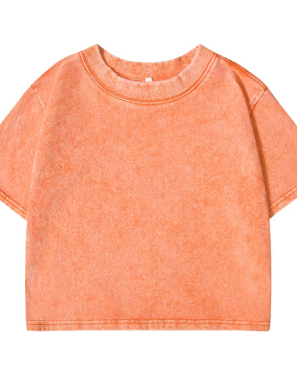 Women's Slim Fit Washed Cropped T-Shirt