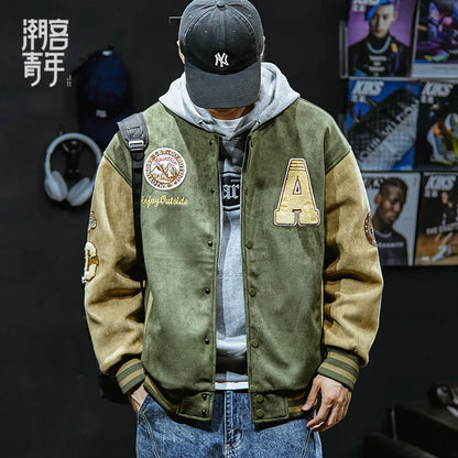 Men's Embroidered Baseball Jacket – Stylish & Classic Outerwear for Men
