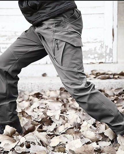 Men's Slim Fit Casual Pants with Multiple Pockets and Micro Elasticity