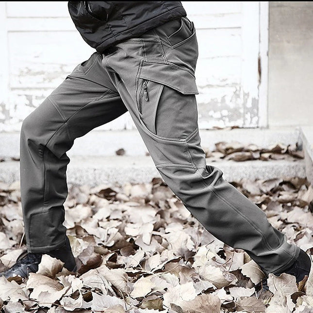 Men's Slim Fit Casual Pants with Multiple Pockets and Micro Elasticity