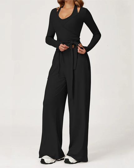 Women's 2/3PCS Cropped Sweater Vest & Loose Sweatpants Set