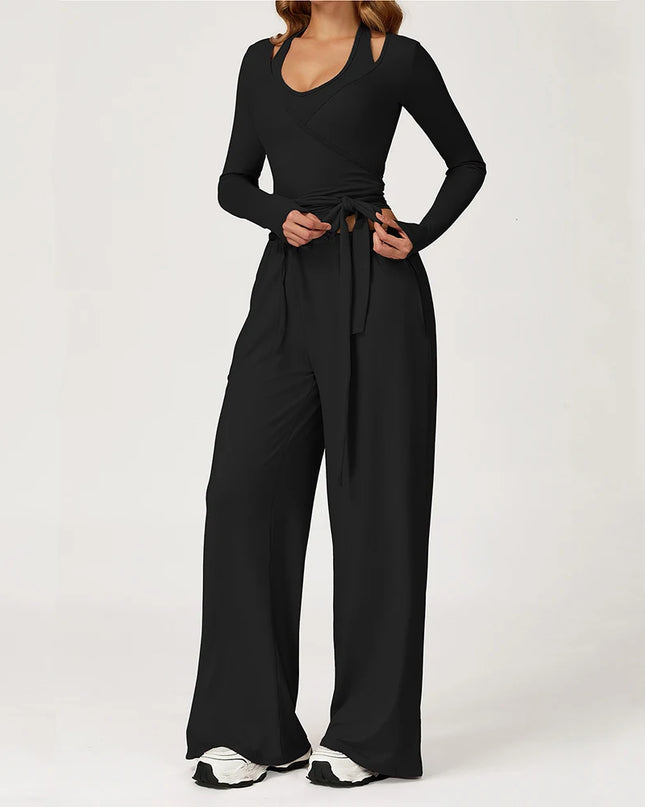Women's 2/3PCS Cropped Sweater Vest & Loose Sweatpants Set