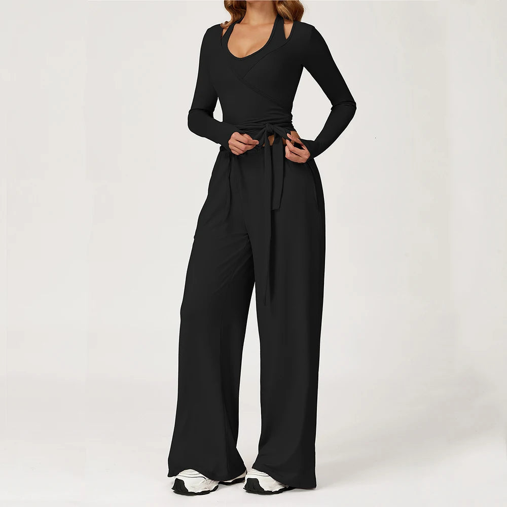 Women's 2/3PCS Cropped Sweater Vest & Loose Sweatpants Set