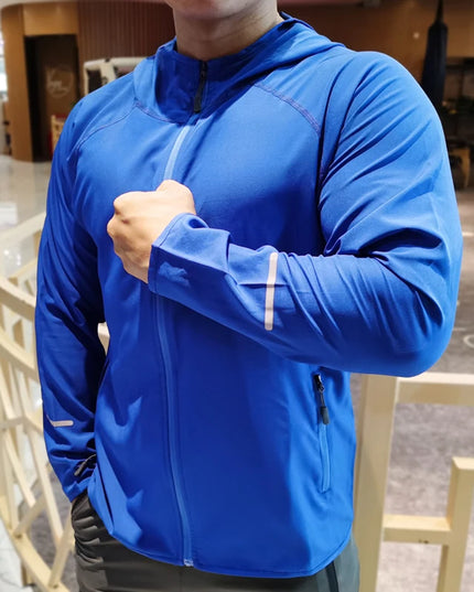Men's Lightweight Quick-Dry Breathable Hooded Running Jacket