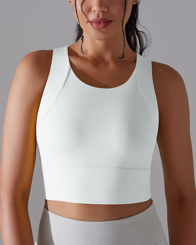 Nylon Women's Sports Bra - Stretchy Elastic Fitness Top - Various Colors
