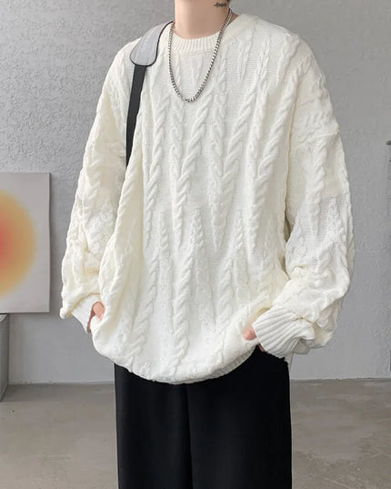 Men's Knit O-Neck Loose Casual Sweater